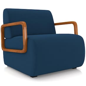 Poltrona Decorativa Orgânica Bruxelas K01 Veludo Azul Marinho