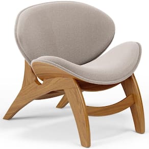 Poltrona Decorativa Orgânica Sala Living Kadosh L02 Bouclê Creme