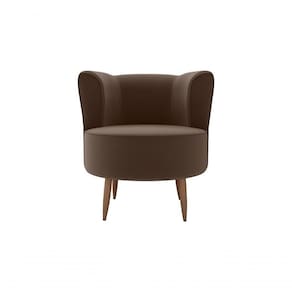 Poltrona Decorativa Savana 1 Lugar Veludo Marrom Matrix
