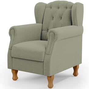 Poltrona Decorativa Para Sala De Estar Yara P02 Bouclê Oliva - Lyam Decor