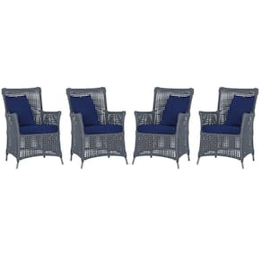 4 Poltronas Igapó Alumínio Pintura Fendi Corda Náutica E10 Prata