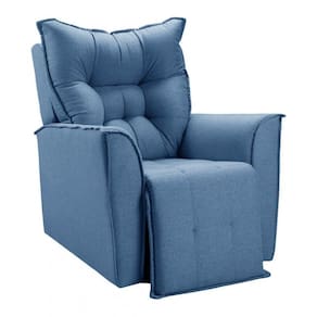 Poltrona Do Papai Reclinável King Linho Shop Das Cabeceiras Azul Linho