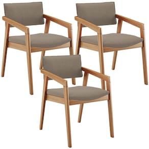 Kit 03 Cadeiras Para Sala De Jantar Estar Living Giorgia B04 Bouclê Bege