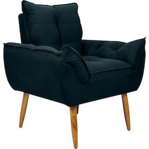 Poltrona Decorativa Tóquio 1 Lugar Suede Petróleo Matrix