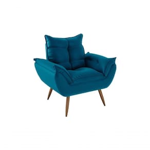 Poltrona Decorativa Tóquio 1 Lugar Veludo Turkey Petróleo Matrix