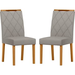 Conjunto Com 2 Cadeiras De Jantar Estofada Sarah Ypê Animalle Marfim Wd25