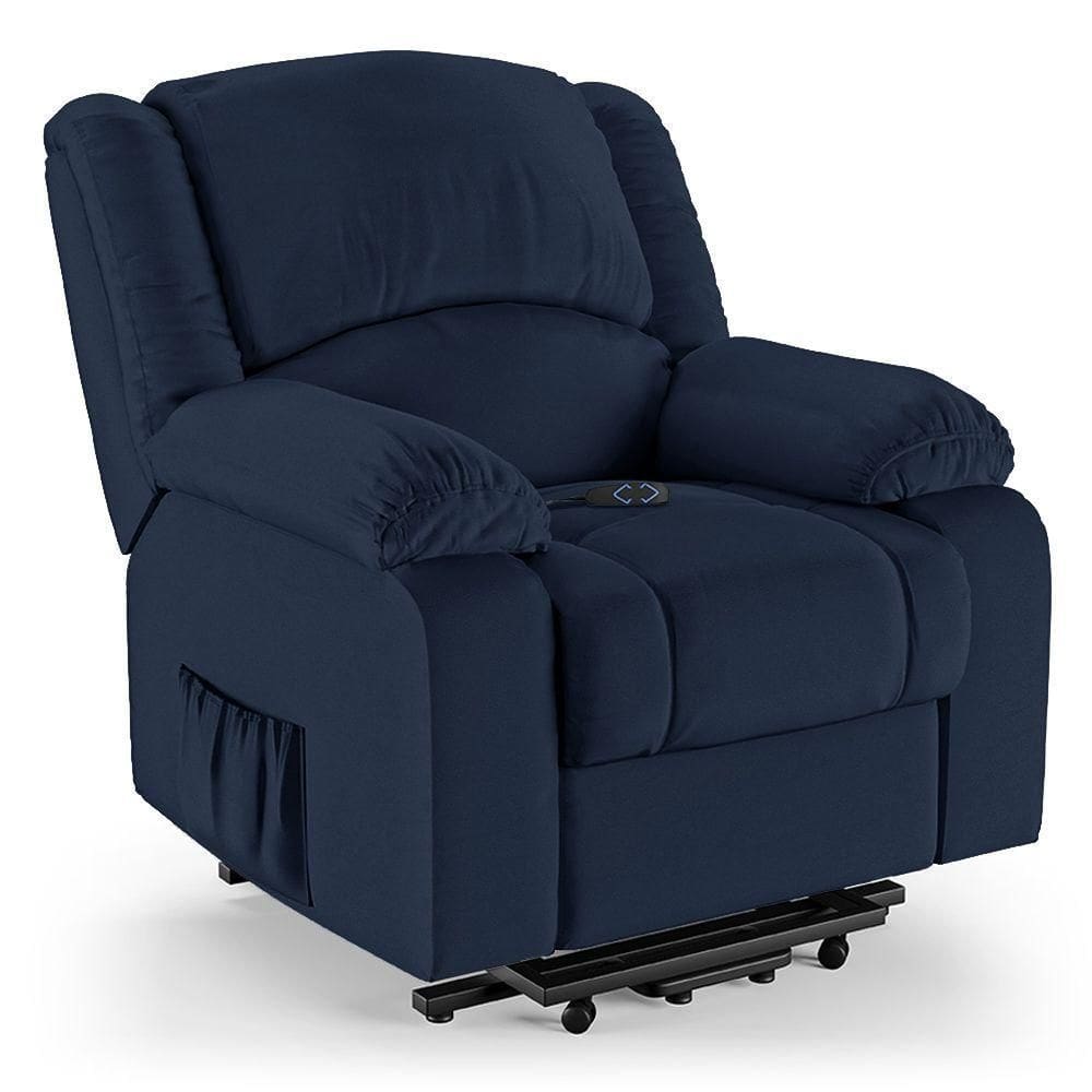 Poltrona Do Papai Reclinável Pietra Elevação Lift Elétrico Fh9 Pu Azul Mpozenato