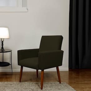 Poltrona Decorativa Para Sala E Quarto Nina Suede Herrero Cor:marrom