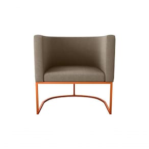 Poltrona Decorativa York 1 Lugar Suede Capuccino Matrix