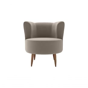 Poltrona Decorativa Savana 1 Lugar Veludo Capuccino Matrix