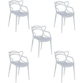 Kit 5 Cadeiras Allegra Empilhável Com Inmetro Magazine Decor - Cinza