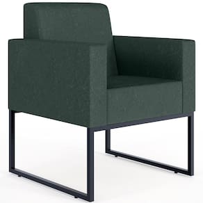 Poltrona Para Sala E Recepção Base Fixa De Metal Helô Verde Musgo