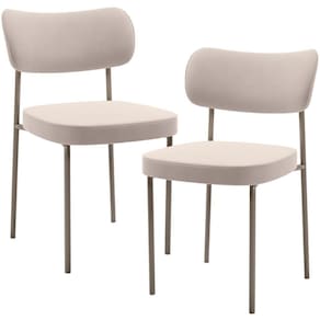 Kit 02 Cadeiras Para Sala De Jantar Melina Base Arena L02 Suede Bege - Lyam Decor