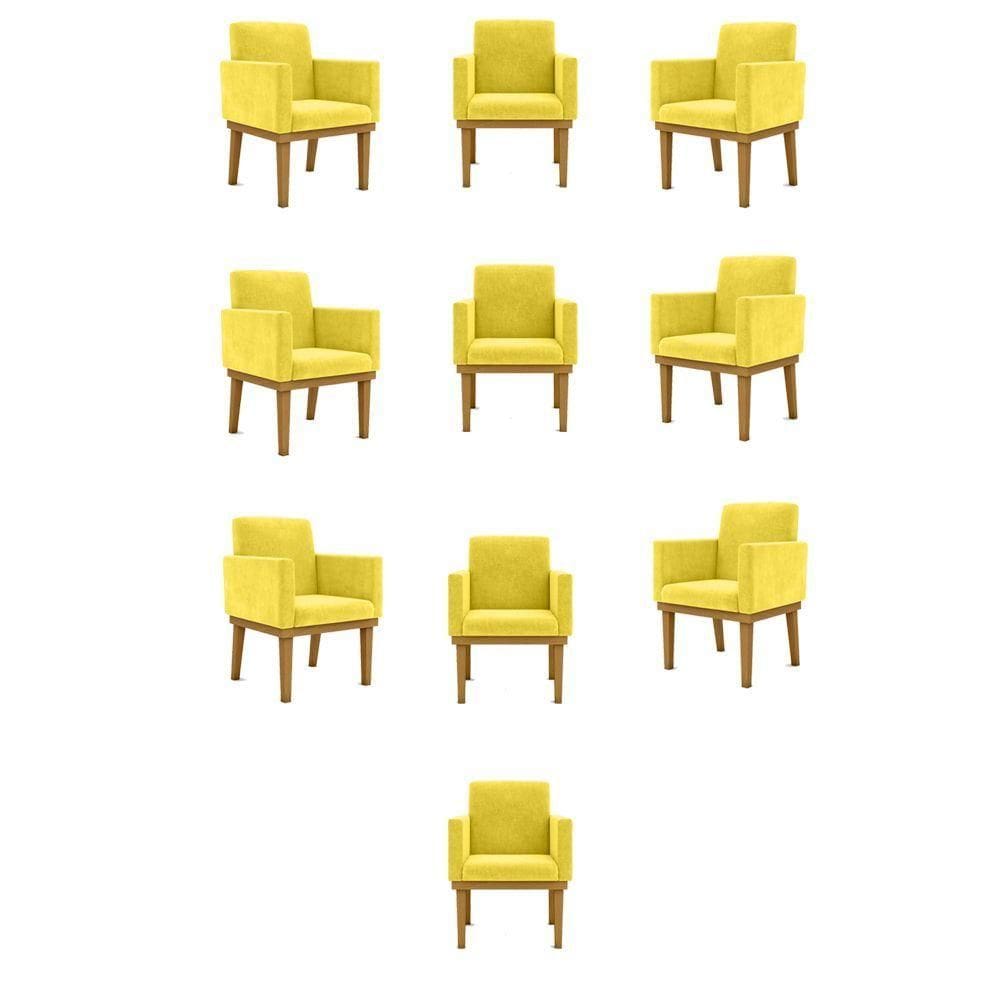 Kit 10 Poltronas Decorativa Reforçada - Balaqui Decor Cor:amarelo