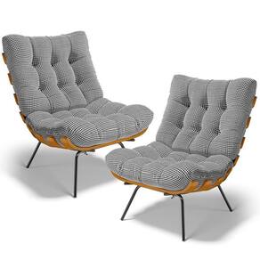 Kit 2 Poltronas Decorativas Sala De Estar Costela L02 Pied Poule - Lyam Decor