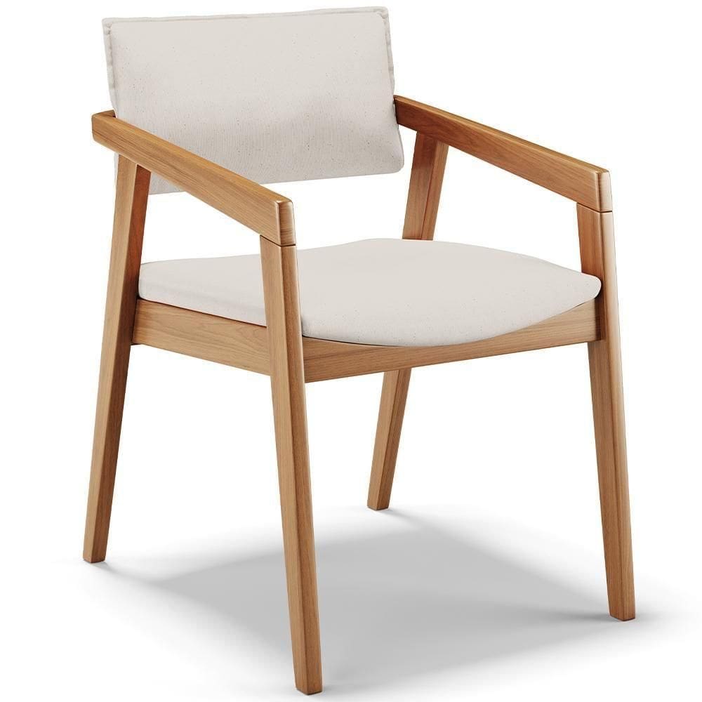 Cadeira Para Sala De Jantar Estar Living Giorgia B04 Linho Cru - Lyam Decor