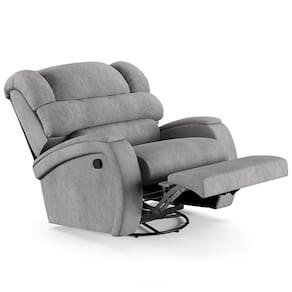 Poltrona Do Papai Reclinável Kalie Glider Giratória Massagem Fh9 Linho Cinza - Mpozenato