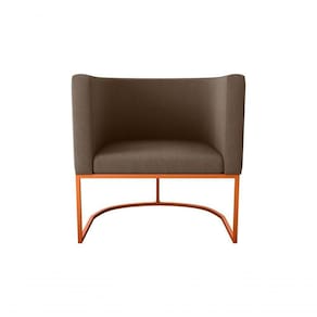 Poltrona Decorativa York 1 Lugar Suede Marrom Matrix