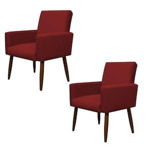 Kit 2 Poltronas Decorativa Sala E Quarto Nina Suede Herrero Cor:vermelho