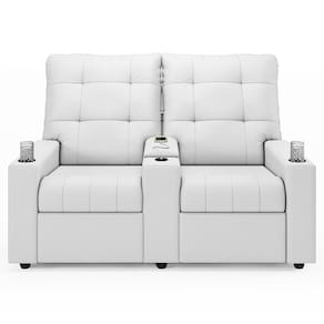 Poltrona Do Papai Reclinável Mallie 2 Lugares Baú Usb Fh9 Pu Branco - Mpozenato