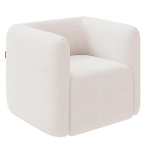 Poltrona Para Sala De Estar Decorativa Kit Com 2 Maggie K04 Bouclê Bege Mpozenato