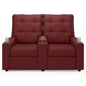 Poltrona Do Papai Reclinável Mallie 2 Lugares Baú Usb Fh9 Pu Vermelho - Mpozenato