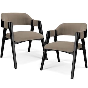 Kit 2 Cadeiras Sala De Jantar Estar Living Estofada Suran L02 Preto Bouclê Bege - Lyam Decor