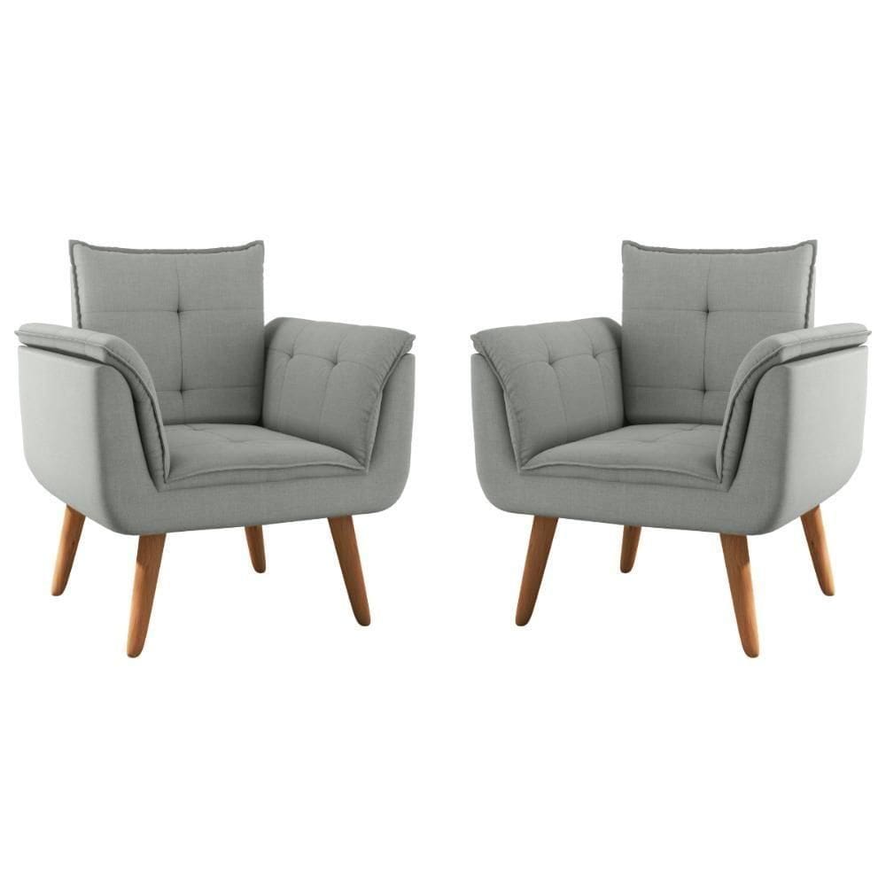 Conjunto Poltrona Decorativa Japeri Linha Grafite