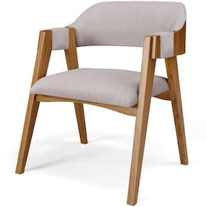Cadeira Para Sala De Jantar E Estar Living Estofada Suran L02 Linho Bege - Lyam