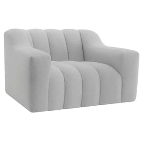 Kit 02 Poltronas Luxo Recepção Sala Elegance Linho Cinza