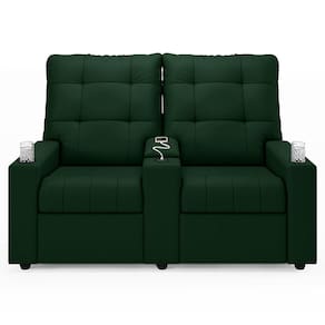 Poltrona Do Papai Reclinável Mallie 2 Lugares Baú Usb Fh9 Veludo Verde - Mpozenato