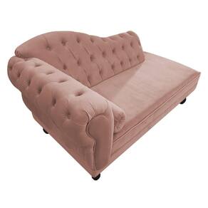 Kit Diva Recamier Diana 120cm Lado Direito E 1 Poltrona Classic Suede Adj Decor Rosê