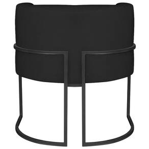 Kit 02 Poltronas Decorativas Luna Base De Ferro Preto Sintético Cor Preto
