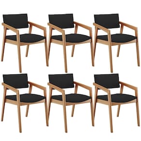 Kit 06 Cadeiras Para Sala De Jantar Estar Living Giorgia B04 Suede Preto