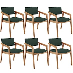 Kit 06 Cadeiras Para Sala De Jantar Estar Living Giorgia B04 Suede Verde Musgo