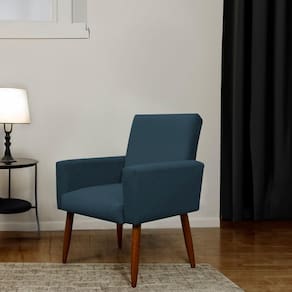Poltrona Decorativa Para Sala E Quarto Nina Suede Herrero Cor:azul Marinho