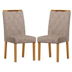 Conjunto Com 2 Cadeiras De Jantar Estofada Sarah Ypê Camursa Marrom Lux