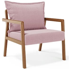 Poltrona Decorativa Para Sala De Estar E Living Alícia B04 Bouclê Rosê