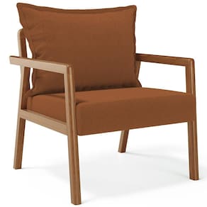 Poltrona Decorativa Para Sala De Estar E Living Alícia B04 Bouclê Terracota