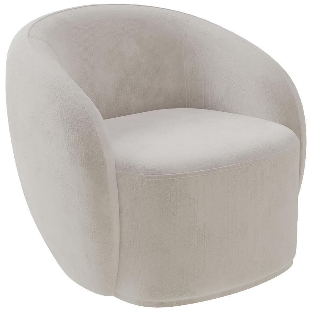 Poltrona Decorativa Para Sala De Estar Living Gliese K01 Veludo Bege