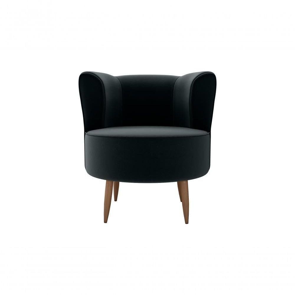 Poltrona Decorativa Savana 1 Lugar Veludo Preto Matrix