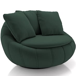 Poltrona Decorativa Giratória Kira M03 Veludo Verde - Lyam Decor