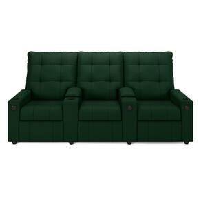 Poltrona Do Papai Reclinável Cinema 3 Lugares Manual Baú Usb Haifa F05 Veludo Verde E - Lyam Decor