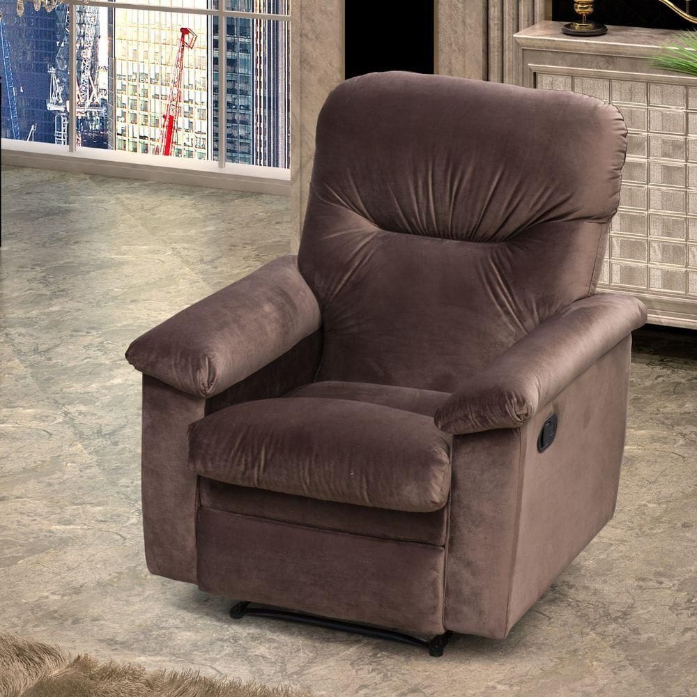 Poltrona Reclinável Olga Veludo Marrom