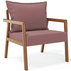 Poltrona Decorativa Para Sala De Estar E Living Alícia B04 Suede Rosê - Lyam Decor