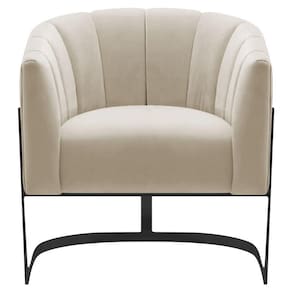Poltrona Decorativa Sala De Estar Recepção Mavie Base De Ferro Preto Suede Cor Azul Tiffany