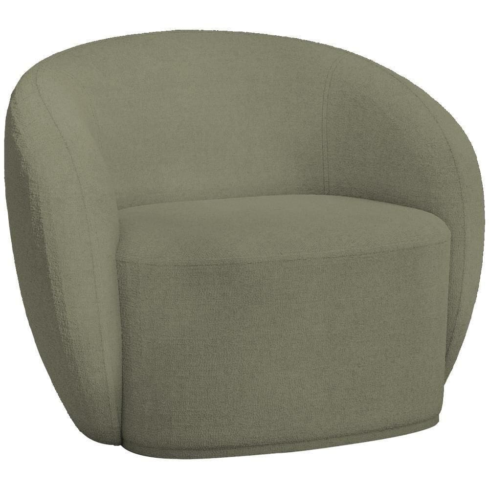 Poltrona Decorativa Para Sala De Estar Living Gliese K01 Bouclê Verde