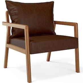 Poltrona Decorativa Para Sala De Estar E Living Alícia B04 Couríssimo Marrom