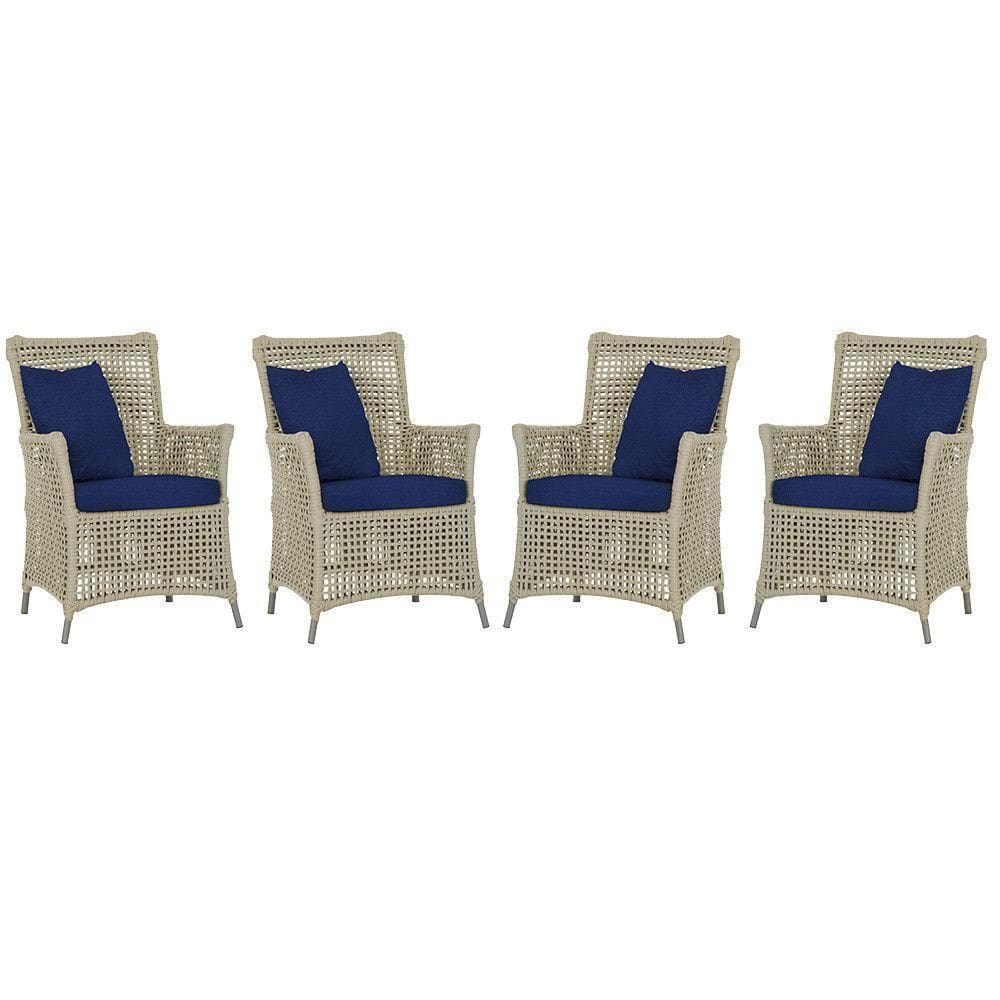 4 Poltronas Igapó Alumínio Pintura Fendi Corda Náutica E10 Rami