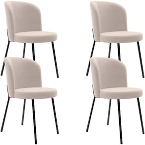 Kit 4 Cadeiras Sala De Jantar Estofada Gavi L02 Suede Bege